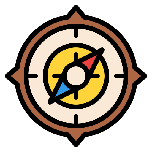 kompas Iconixar Lineal Color ikona