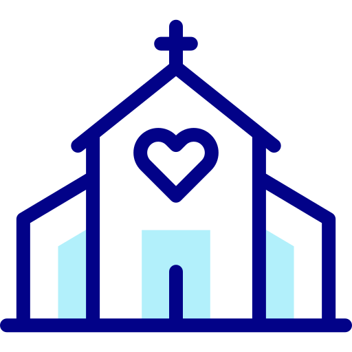 교회 Detailed Mixed Lineal color icon