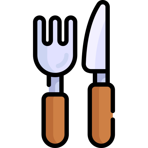cuchillería Kawaii Lineal color icono