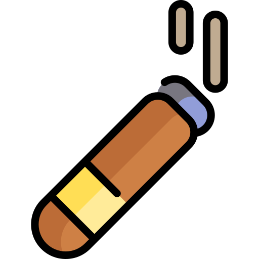 cigarro Kawaii Lineal color icono