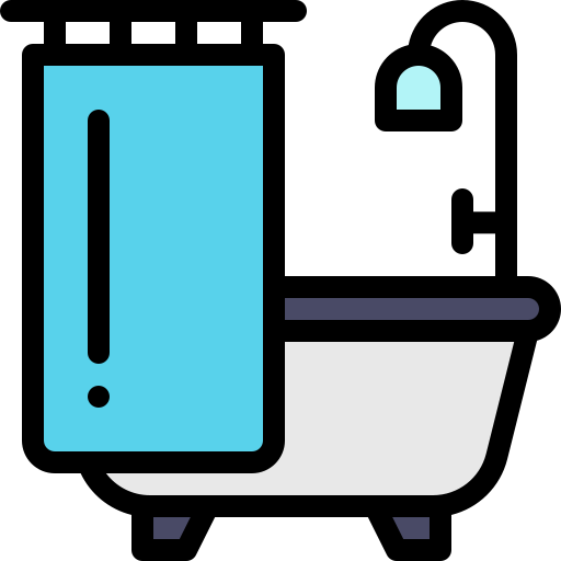 목욕 Detailed Rounded Lineal color icon