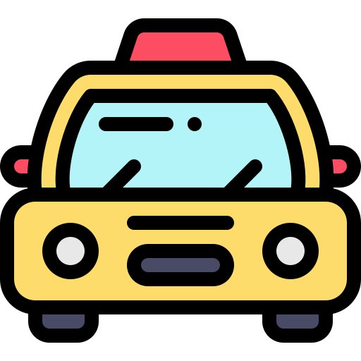 タクシー Detailed Rounded Lineal color icon