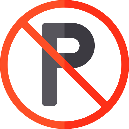 niet parkeren Basic Rounded Flat icoon