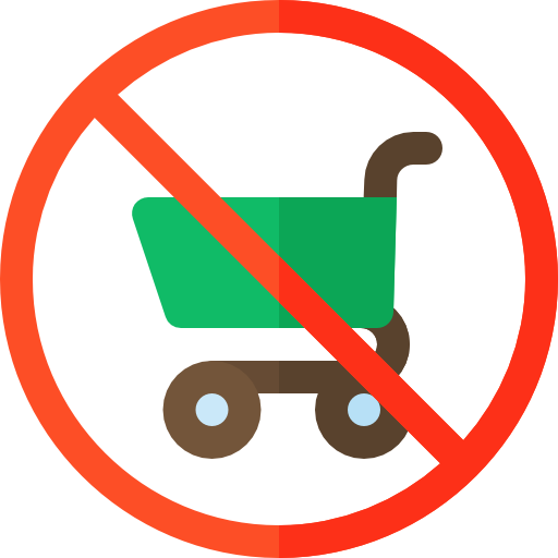 sin carrito de compras Basic Rounded Flat icono