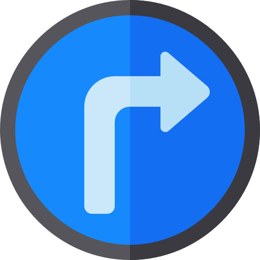 Turn right Basic Rounded Flat icon