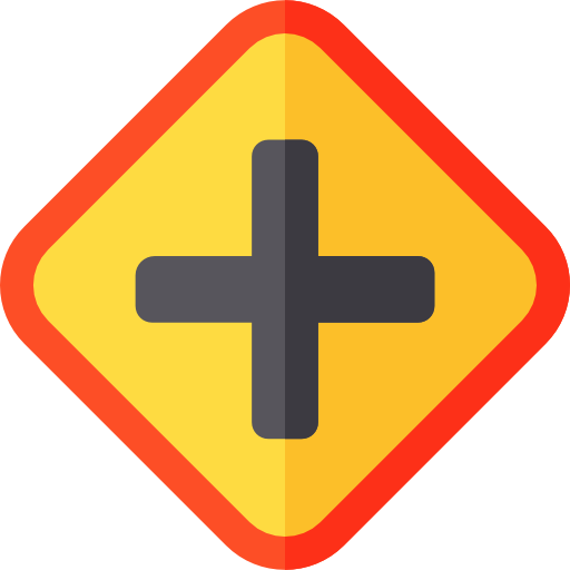 kruispunt Basic Rounded Flat icoon