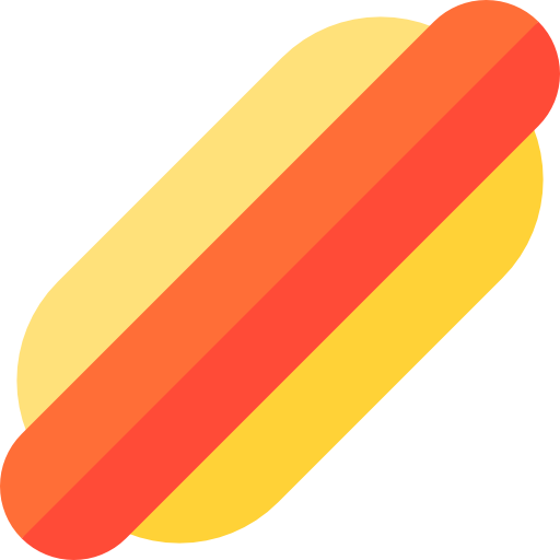 hot dog Basic Straight Flat ikona