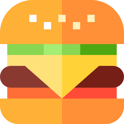 hamburger Basic Straight Flat ikona