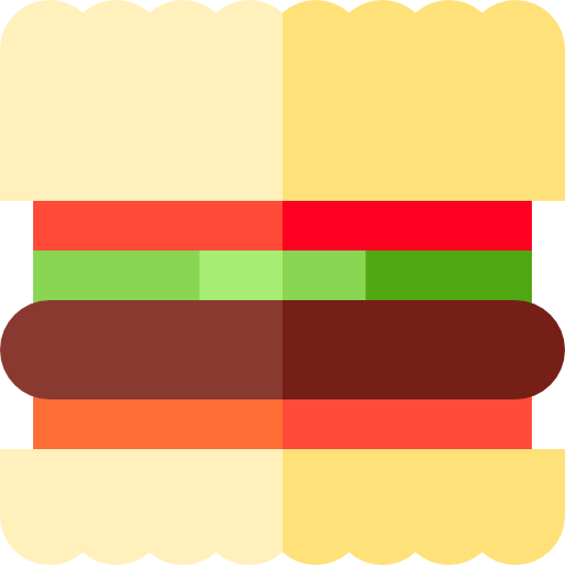 햄버거 Basic Straight Flat icon