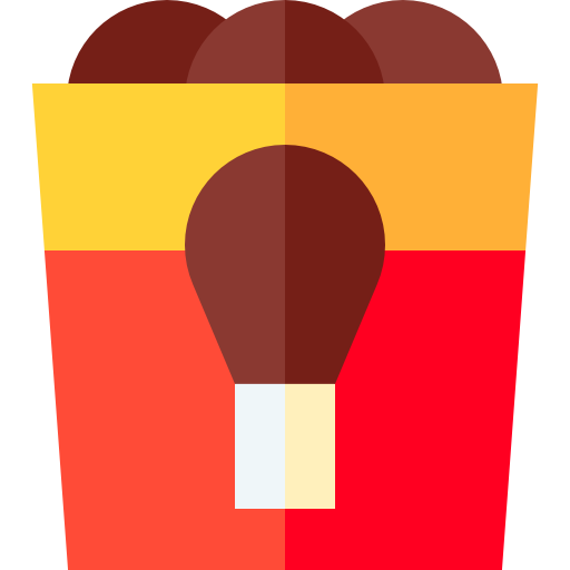 pollo frito Basic Straight Flat icono