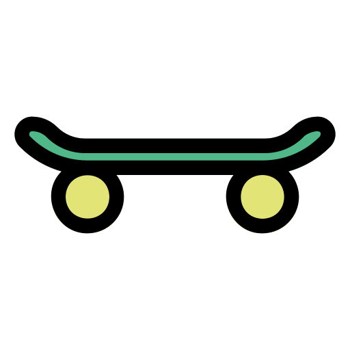 skateboard Generic Outline Color icoon