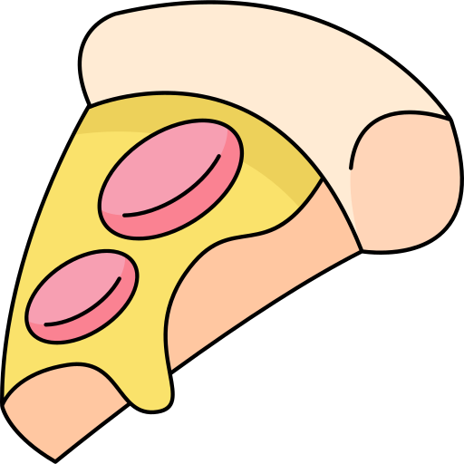 pizza Generic Thin Outline Color icoon
