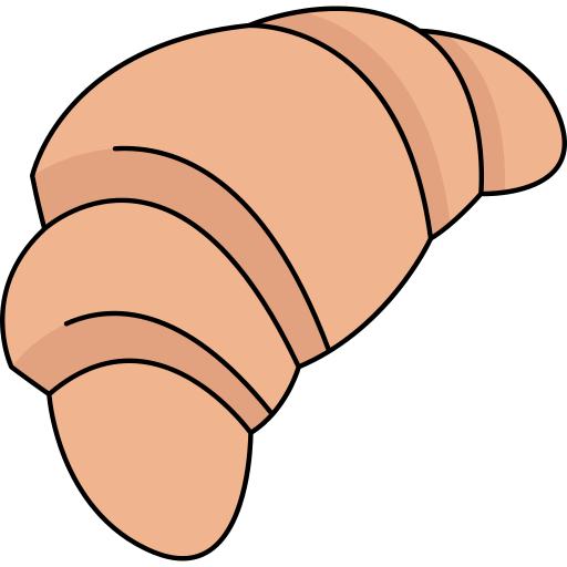 croissant Generic Thin Outline Color icoon