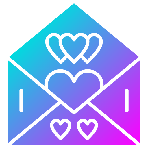 carta de amor Generic Flat Gradient icono