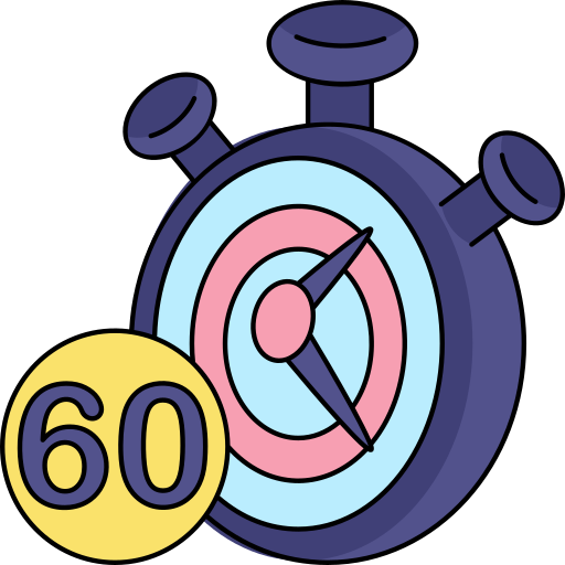 60 minutos Generic Thin Outline Color icono