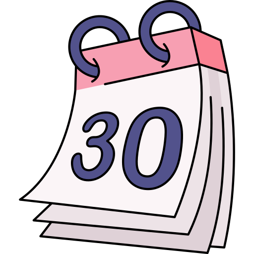 30 days Generic Thin Outline Color icon