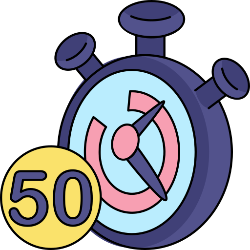 50 minutos Generic Thin Outline Color icono
