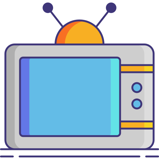 Телевидение Flaticons Lineal Color иконка