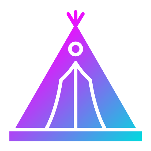 namiot kempingowy Generic Flat Gradient ikona