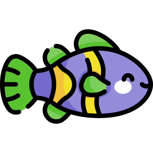 poisson clown Kawaii Lineal color Icône