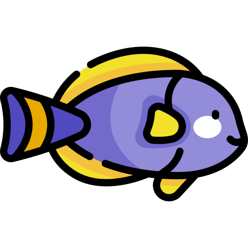 pez cirujano Kawaii Lineal color icono