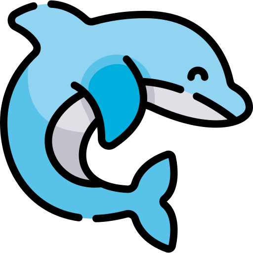 delfín Kawaii Lineal color icono