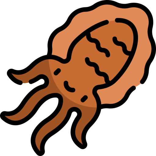 calamar Kawaii Lineal color icono