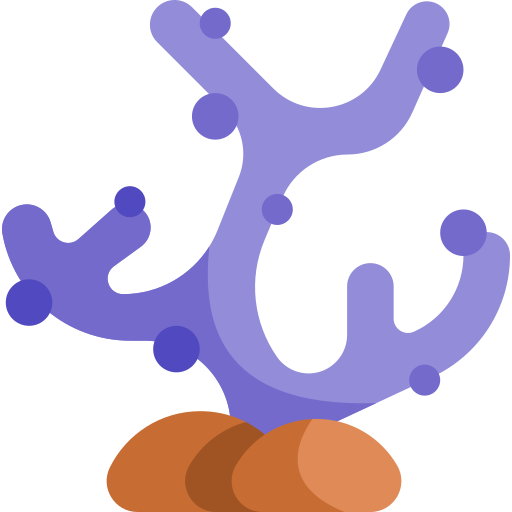 rafa koralowa Kawaii Flat ikona
