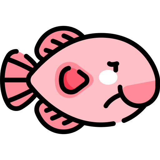 pesce blob Kawaii Lineal color icona