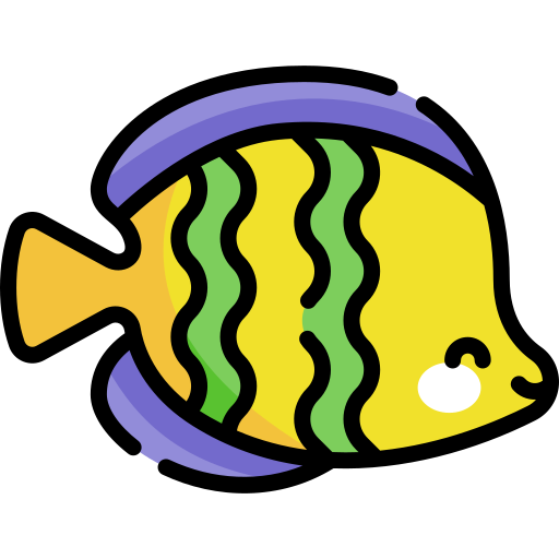 poisson Kawaii Lineal color Icône