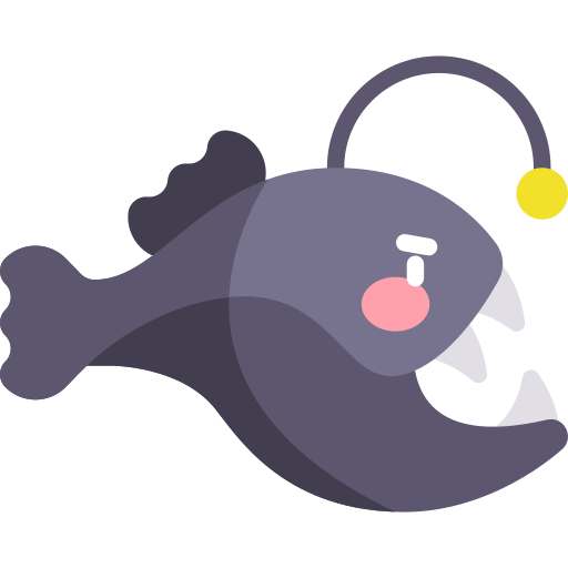 rana pescatrice Kawaii Flat icona