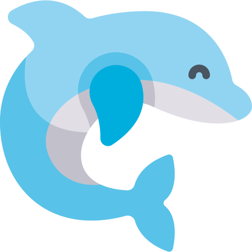 delfin Kawaii Flat ikona