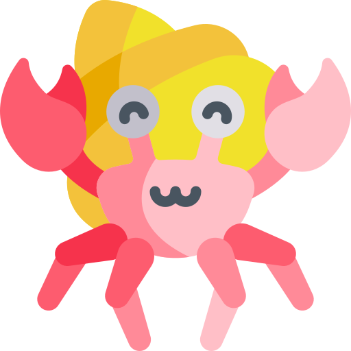 Hermit crab Kawaii Flat icon