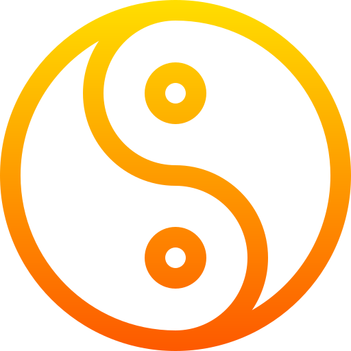 yin yang Basic Gradient Lineal color icono