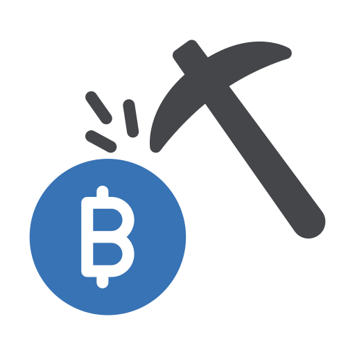 Bitcoin mining Generic Blue icon