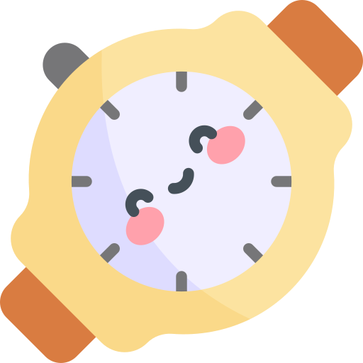 reloj Kawaii Flat icono