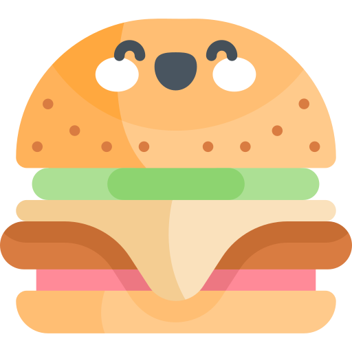 Гамбургер Kawaii Flat иконка