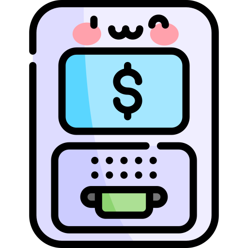 geldautomaat Kawaii Lineal color icoon