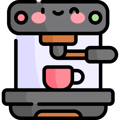 macchina per il caffè Kawaii Lineal color icona