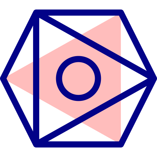 Octahedron Detailed Mixed Lineal color icon