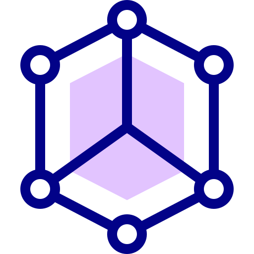 Hexahedron Detailed Mixed Lineal color icon