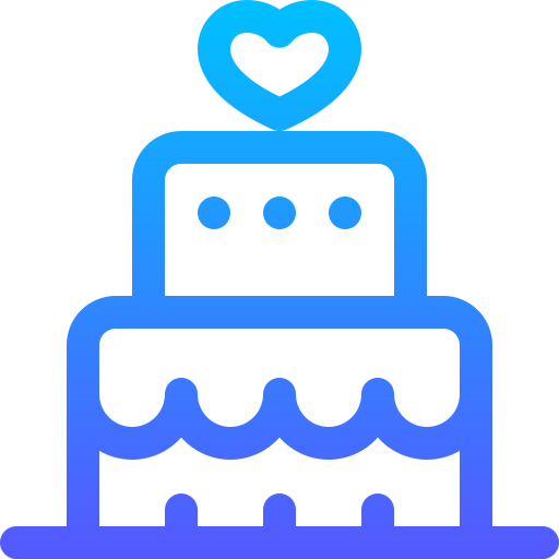 Wedding cake Basic Gradient Lineal color icon