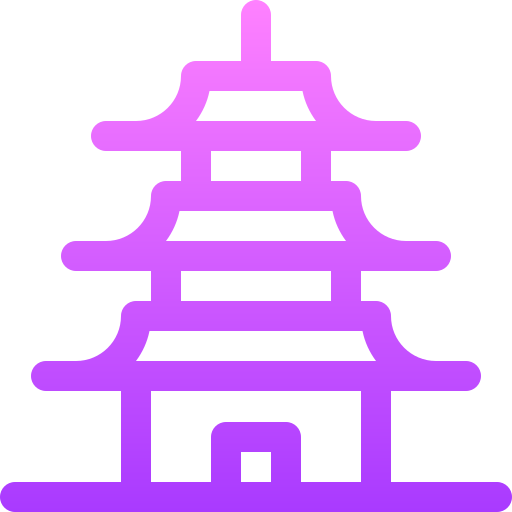 Пагода Basic Gradient Lineal color иконка