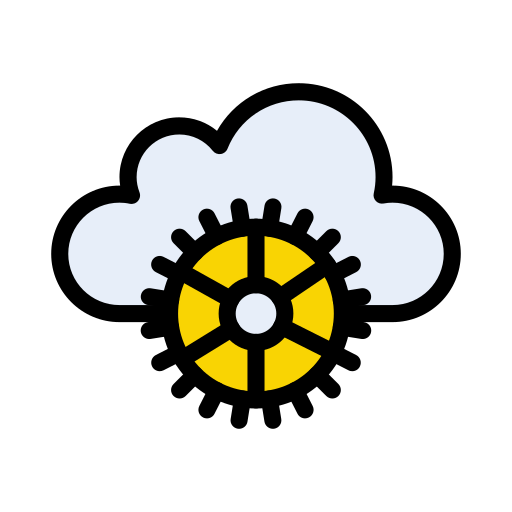 cloud dienstverlening Vector Stall Lineal Color icoon