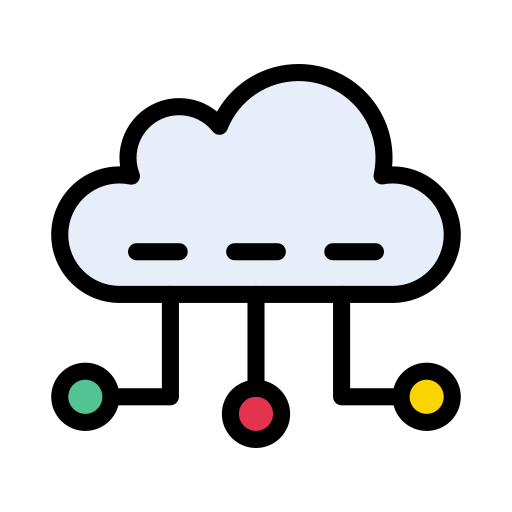 Cloud computing Vector Stall Lineal Color icon
