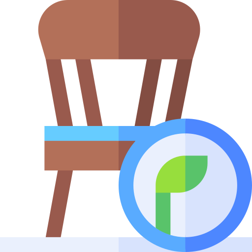 Wooden chair Basic Straight Flat icon
