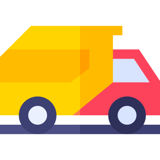 camion à ordures Basic Straight Flat Icône