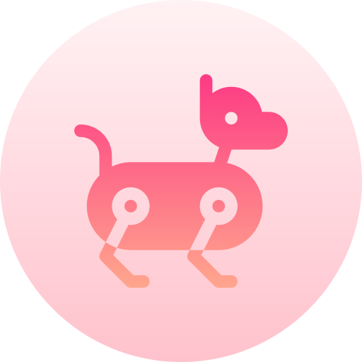 perro robot Basic Gradient Circular icono