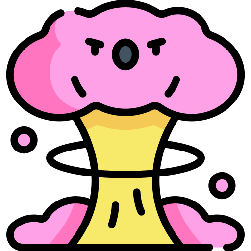 bomba atómica Kawaii Lineal color icono