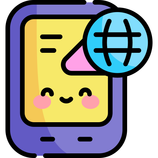 Мобильный телефон Kawaii Lineal color иконка